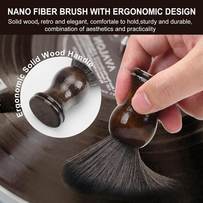 kulloomii 6-in-1 Vinyl Record Cleaning Kit | Vinyl Record Cleaner Kit – Includes 2in1 Velvet Microfiber Brush, Soft Antistatic Nano Fiber Brush, Cleaning Liquid, Duster & Stylus Brush, Storage Box, for Records - Image 3